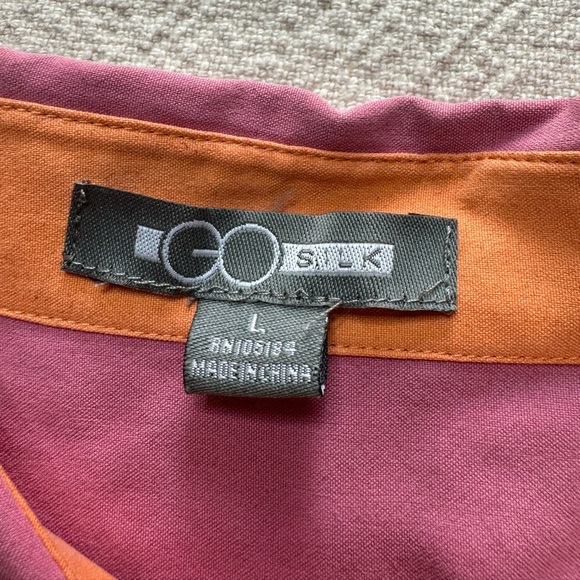 NEW GO Silk Charmeuse Watermelon Pink Button‎ Front Shirt & Pants Set M - Picture 5 of 13